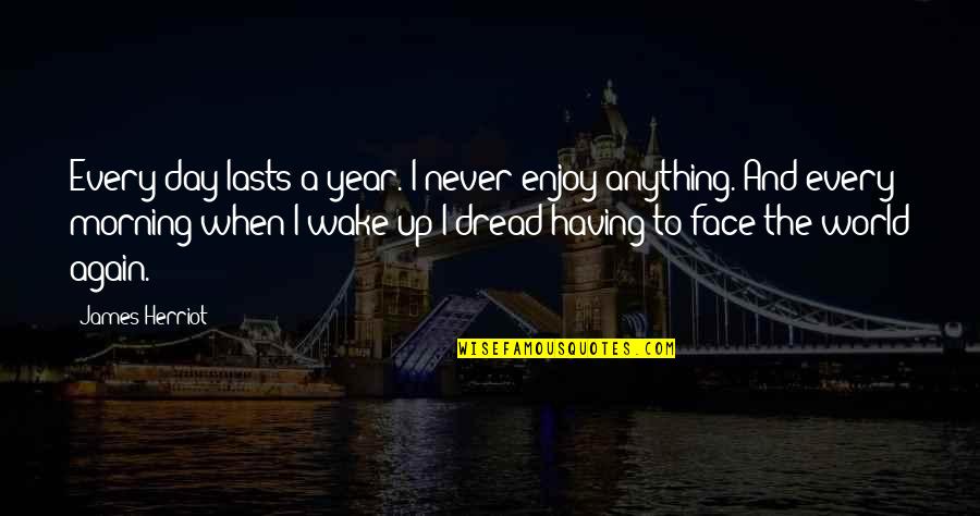Morning Face Quotes By James Herriot: Every day lasts a year. I never enjoy