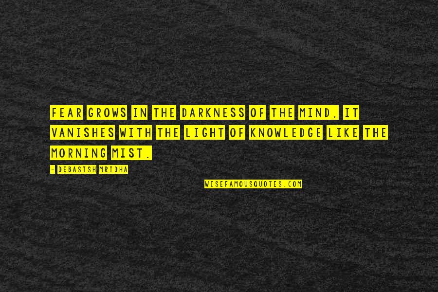 Morning Inspirational Quotes Quotes By Debasish Mridha: Fear grows in the darkness of the mind.