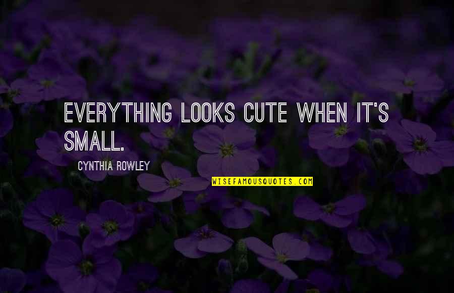 Morning Stretch Quotes By Cynthia Rowley: Everything looks cute when it's small.