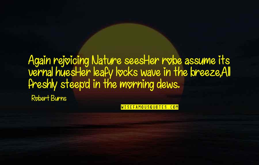 Morning With Nature Quotes By Robert Burns: Again rejoicing Nature seesHer robe assume its vernal