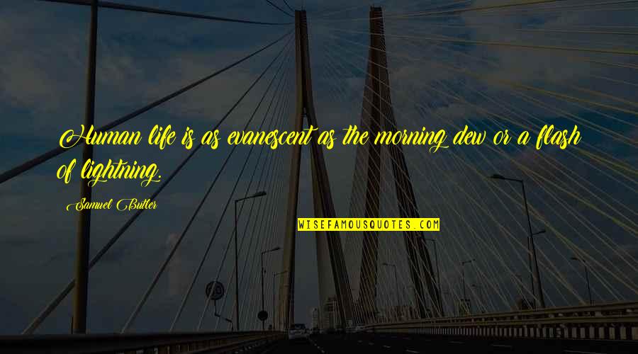 Morning With Nature Quotes By Samuel Butler: Human life is as evanescent as the morning