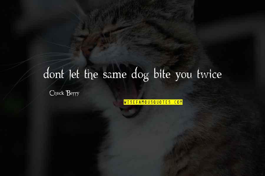 Mornington Upholstered Quotes By Chuck Berry: dont let the same dog bite you twice