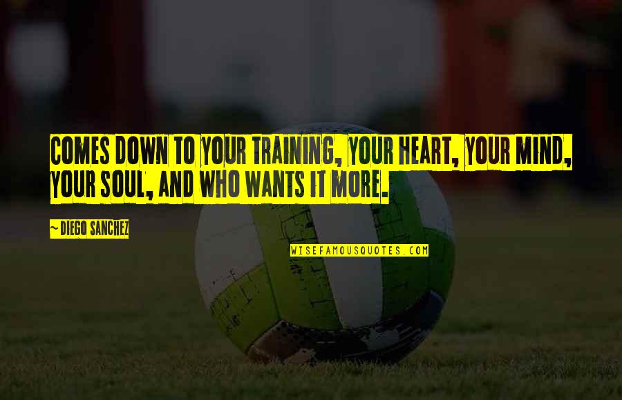 Moroise Quotes By Diego Sanchez: Comes down to your training, your heart, your Moroise Quotes By Diego Sanchez: Comes down to your training, your heart, your