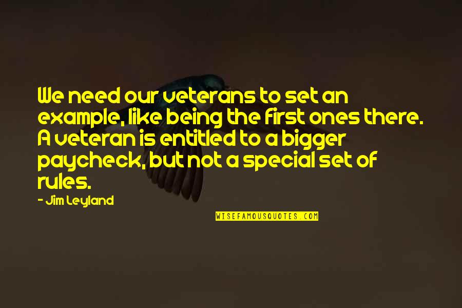 Moroise Quotes By Jim Leyland: We need our veterans to set an example, Moroise Quotes By Jim Leyland: We need our veterans to set an example,