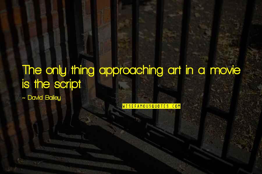 Moron Quotes Quotes By David Bailey: The only thing approaching art in a movie