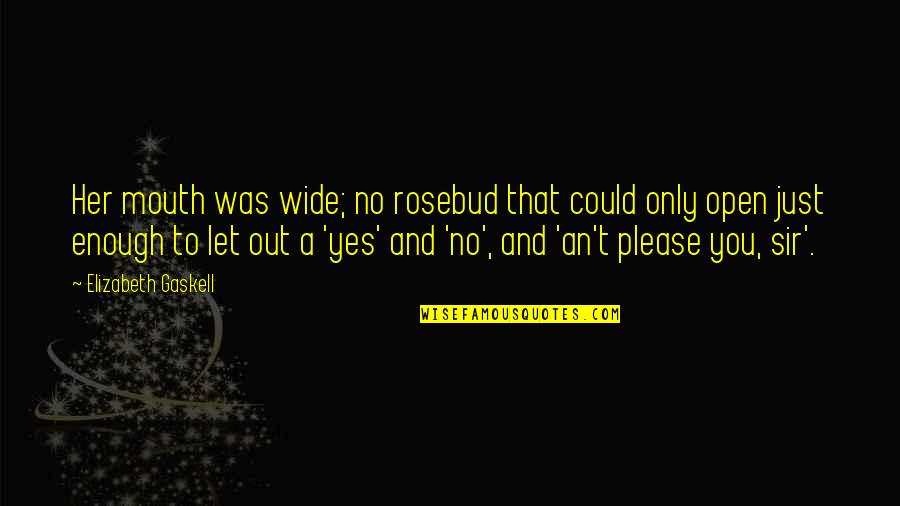 Morose Mononokean Quotes By Elizabeth Gaskell: Her mouth was wide; no rosebud that could Morose Mononokean Quotes By Elizabeth Gaskell: Her mouth was wide; no rosebud that could