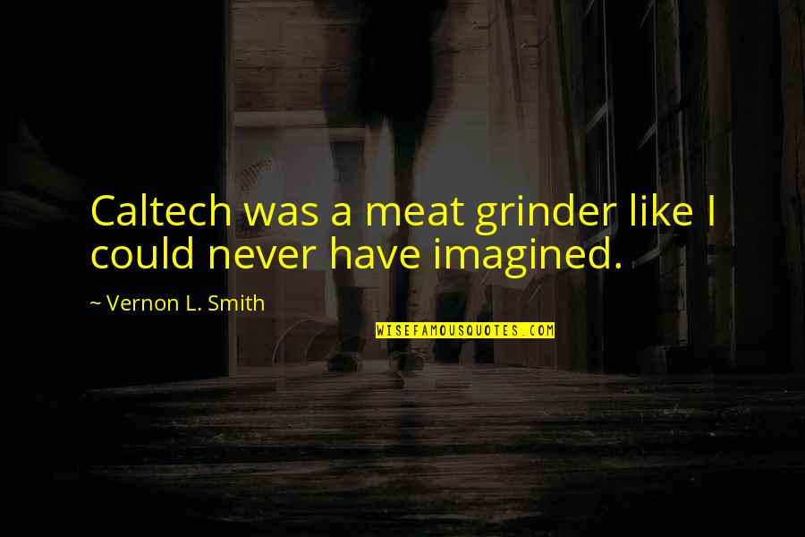 Morra Aarons Mele Quotes By Vernon L. Smith: Caltech was a meat grinder like I could