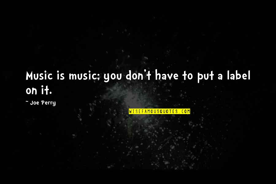 Morrey Chicken Quotes By Joe Perry: Music is music; you don't have to put