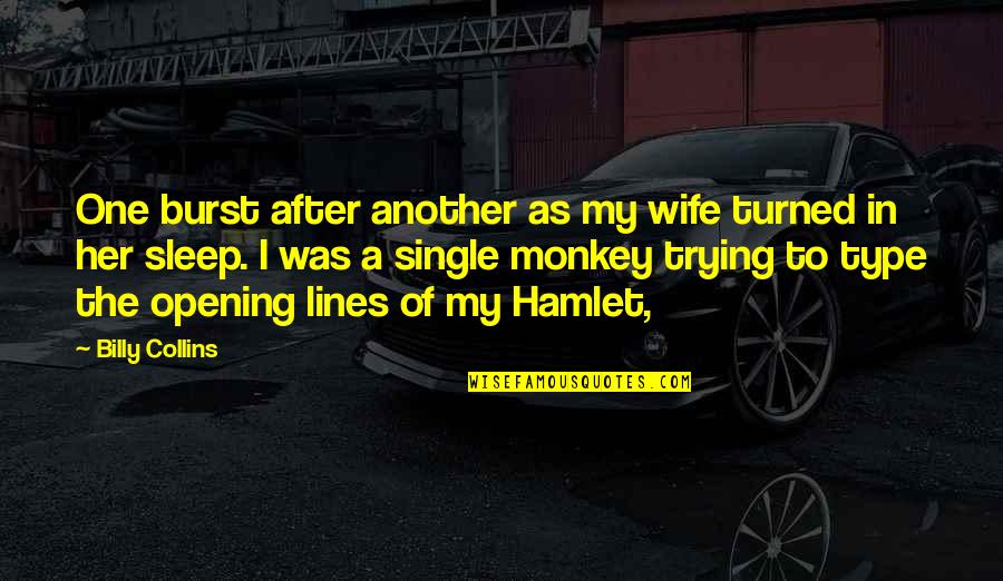 Morri A Quotes By Billy Collins: One burst after another as my wife turned Morri A Quotes By Billy Collins: One burst after another as my wife turned