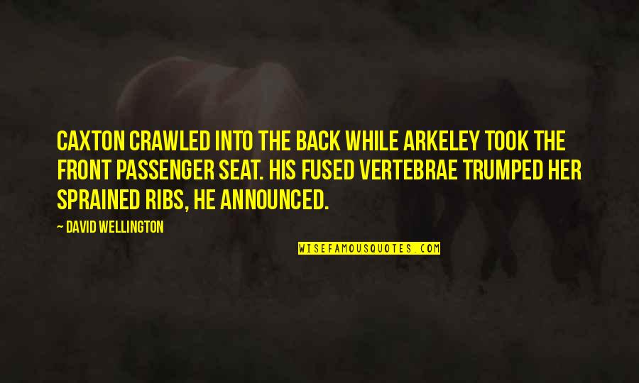 Morrissette Group Quotes By David Wellington: Caxton crawled into the back while Arkeley took