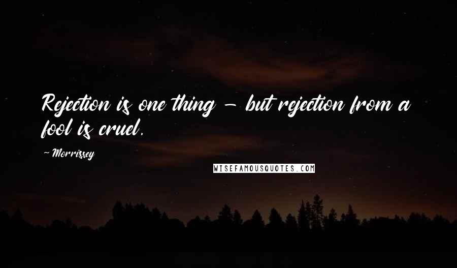 Morrissey quotes: Rejection is one thing - but rejection from a fool is cruel.
