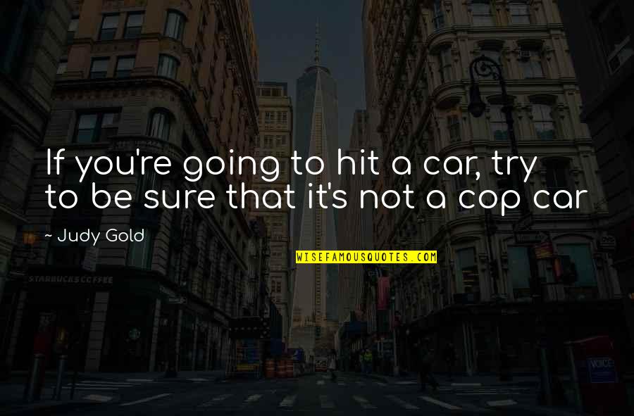 Morse Earle Quotes By Judy Gold: If you're going to hit a car, try