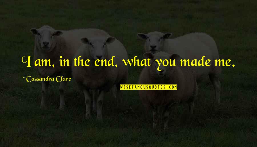 Mortal Instruments Best Jace Quotes By Cassandra Clare: I am, in the end, what you made Mortal Instruments Best Jace Quotes By Cassandra Clare: I am, in the end, what you made