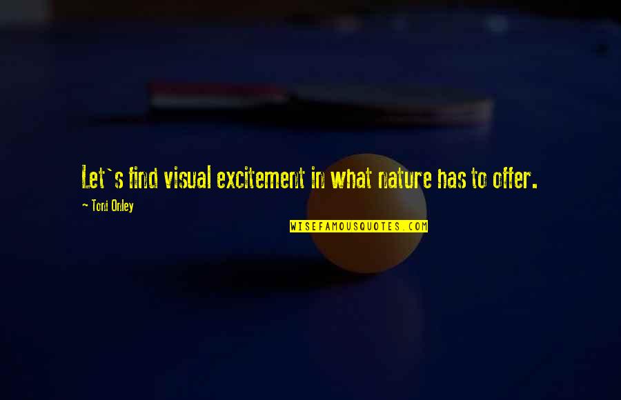 Mortal Kombat 11 Quotes By Toni Onley: Let's find visual excitement in what nature has