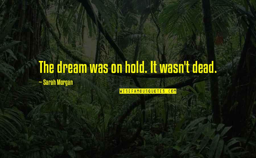 Mortgagee Letter Quotes By Sarah Morgan: The dream was on hold. It wasn't dead. Mortgagee Letter Quotes By Sarah Morgan: The dream was on hold. It wasn't dead.