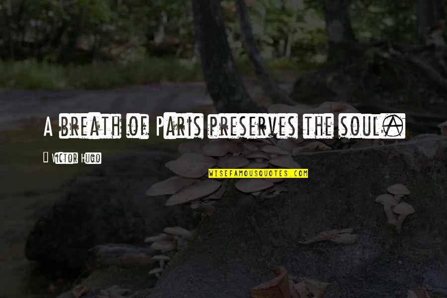 Mortier Pilon Quotes By Victor Hugo: A breath of Paris preserves the soul.