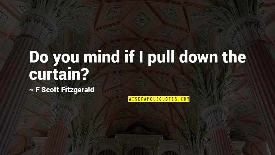 Mortified Show Quotes By F Scott Fitzgerald: Do you mind if I pull down the