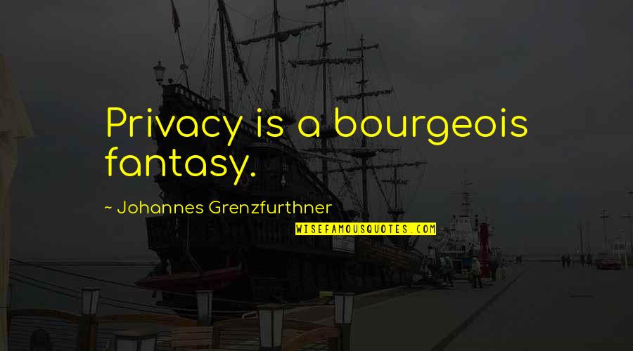 Morty Smith Quotes By Johannes Grenzfurthner: Privacy is a bourgeois fantasy.