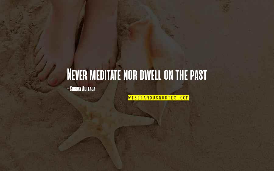 Mortys Big Quotes By Sunday Adelaja: Never meditate nor dwell on the past