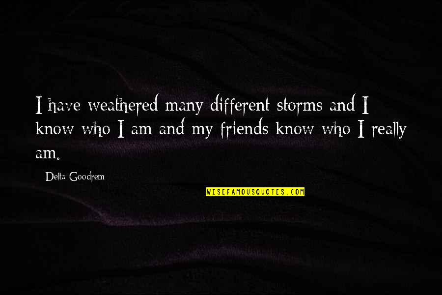 Morukian Quotes By Delta Goodrem: I have weathered many different storms and I
