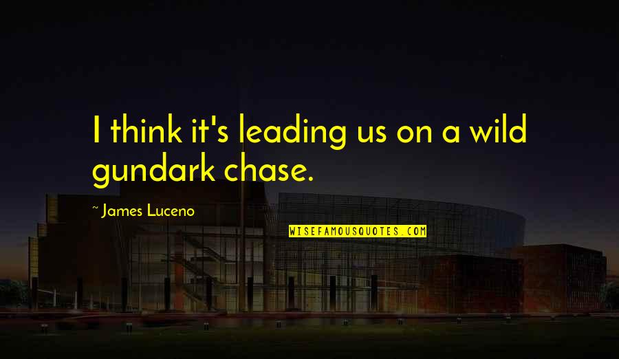 Morvillo Atacado Quotes By James Luceno: I think it's leading us on a wild Morvillo Atacado Quotes By James Luceno: I think it's leading us on a wild