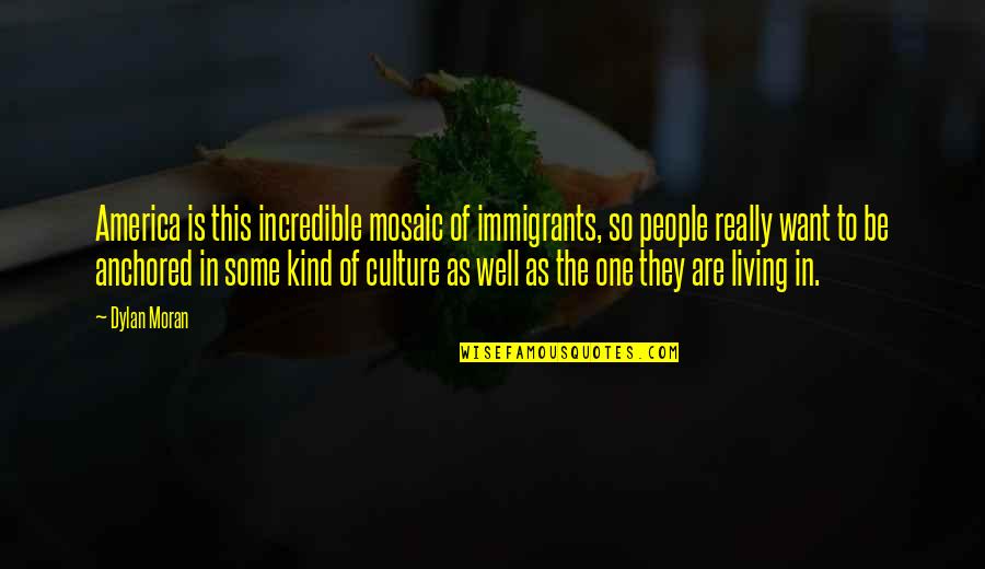 Mosaic Quotes By Dylan Moran: America is this incredible mosaic of immigrants, so