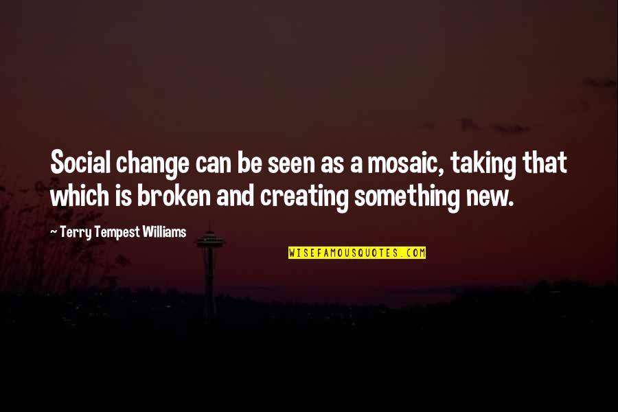 Mosaic Quotes By Terry Tempest Williams: Social change can be seen as a mosaic,