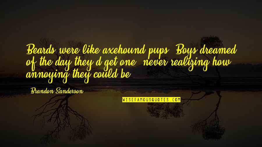 Mosaic Quotes Quotes By Brandon Sanderson: Beards were like axehound pups. Boys dreamed of