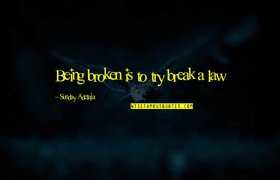 Moschetto Rose Quotes By Sunday Adelaja: Being broken is to try break a law Moschetto Rose Quotes By Sunday Adelaja: Being broken is to try break a law