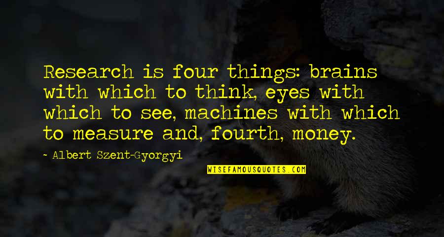 Moshe Rabbeinu Quotes By Albert Szent-Gyorgyi: Research is four things: brains with which to