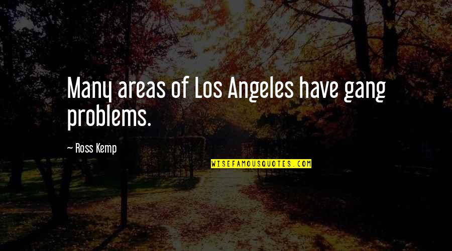 Mositurises Quotes By Ross Kemp: Many areas of Los Angeles have gang problems.