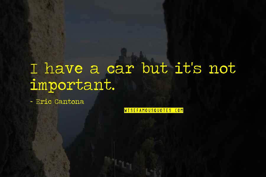Mosquito Coast Quotes By Eric Cantona: I have a car but it's not important.