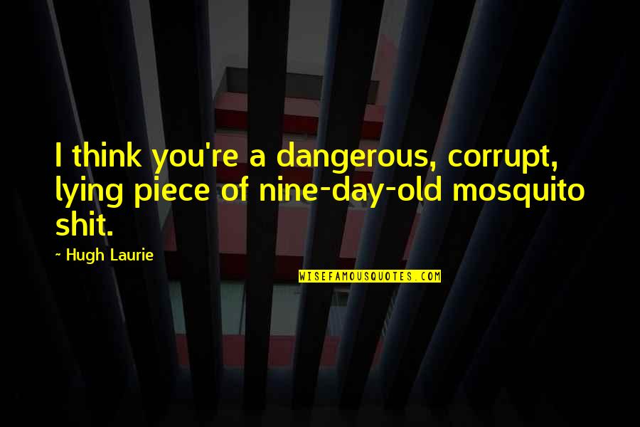 Mosquito's Quotes By Hugh Laurie: I think you're a dangerous, corrupt, lying piece