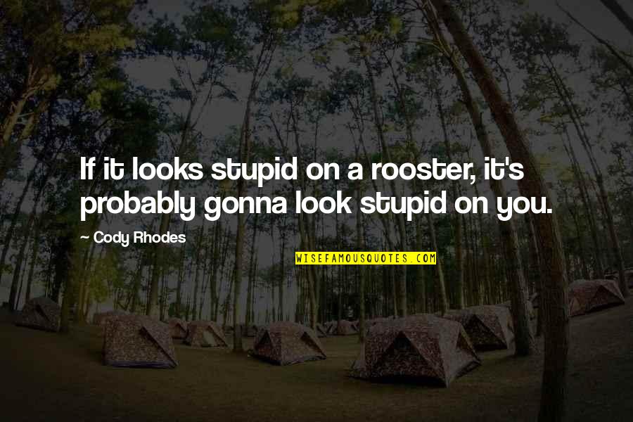 Mosr Quotes By Cody Rhodes: If it looks stupid on a rooster, it's