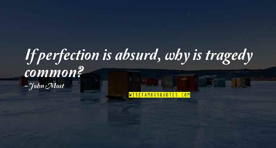 Most Absurd Quotes By John Most: If perfection is absurd, why is tragedy common?