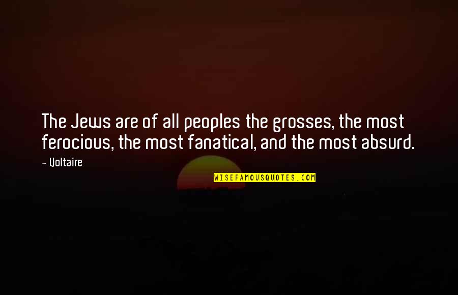 Most Absurd Quotes By Voltaire: The Jews are of all peoples the grosses,