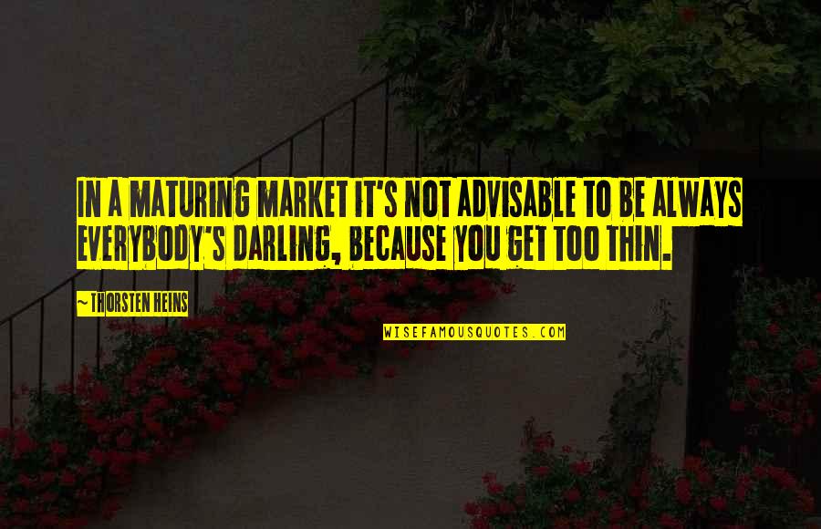 Most Advisable Quotes By Thorsten Heins: In a maturing market it's not advisable to