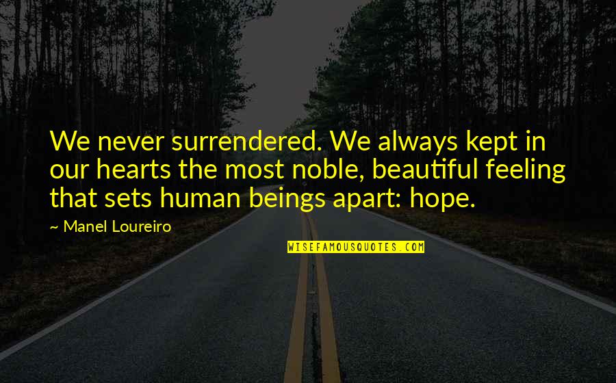 Most Beautiful Feeling Quotes By Manel Loureiro: We never surrendered. We always kept in our