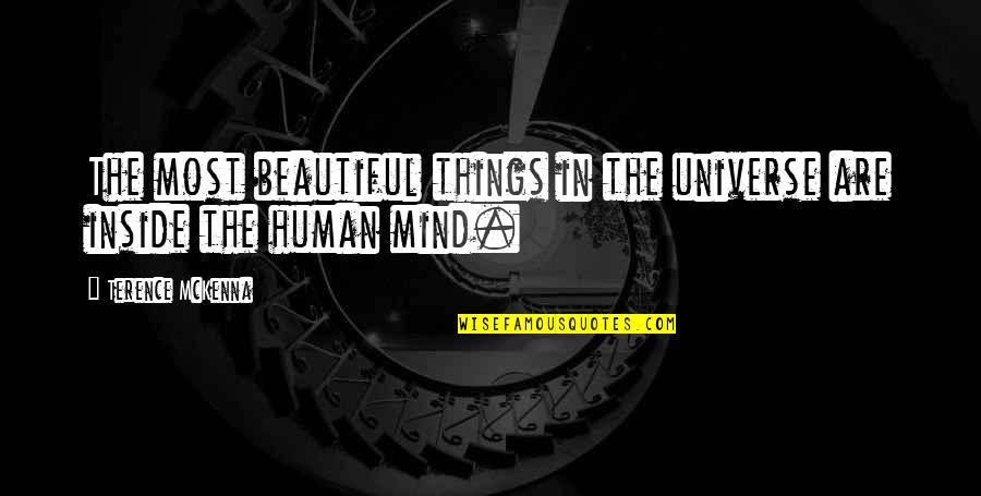 Most Beautiful Things Quotes By Terence McKenna: The most beautiful things in the universe are