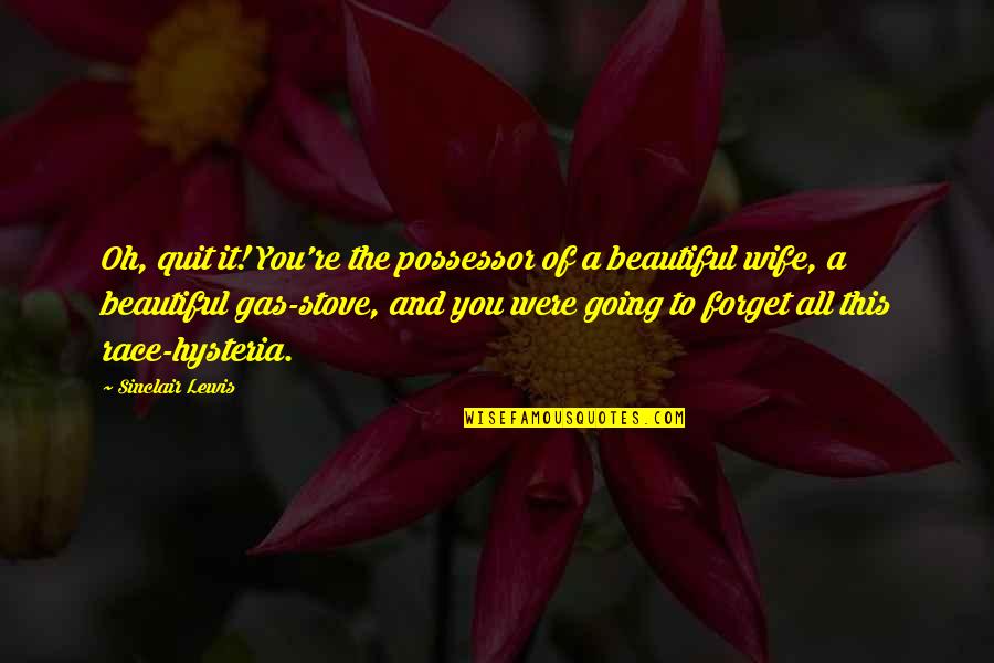 Most Beautiful Wife Quotes By Sinclair Lewis: Oh, quit it! You're the possessor of a