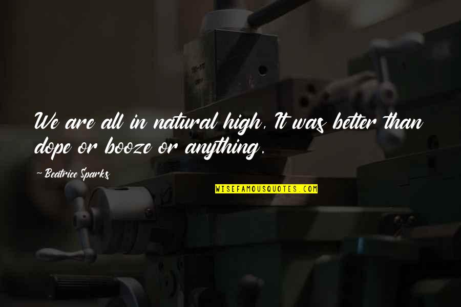 Most Dope Quotes By Beatrice Sparks: We are all in natural high, It was