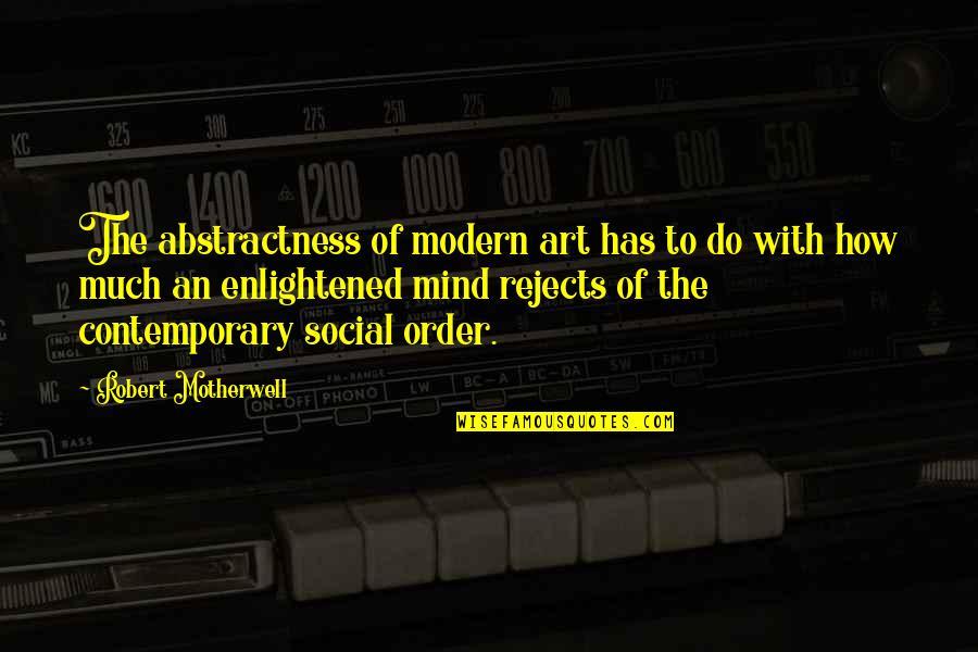 Most Enlightened Quotes By Robert Motherwell: The abstractness of modern art has to do