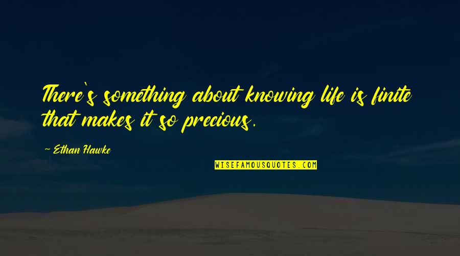 Most Famous Environmental Quotes By Ethan Hawke: There's something about knowing life is finite that