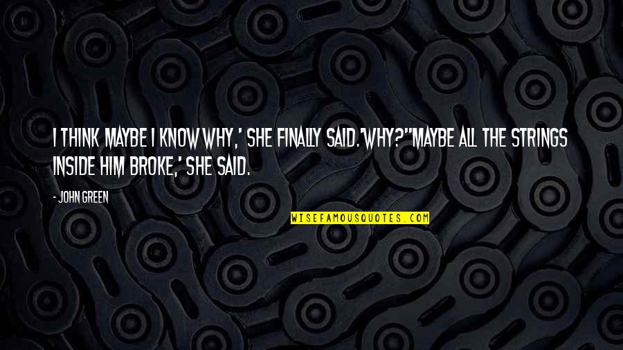 Most Famous Jojo Quotes By John Green: I think maybe I know why,' she finally