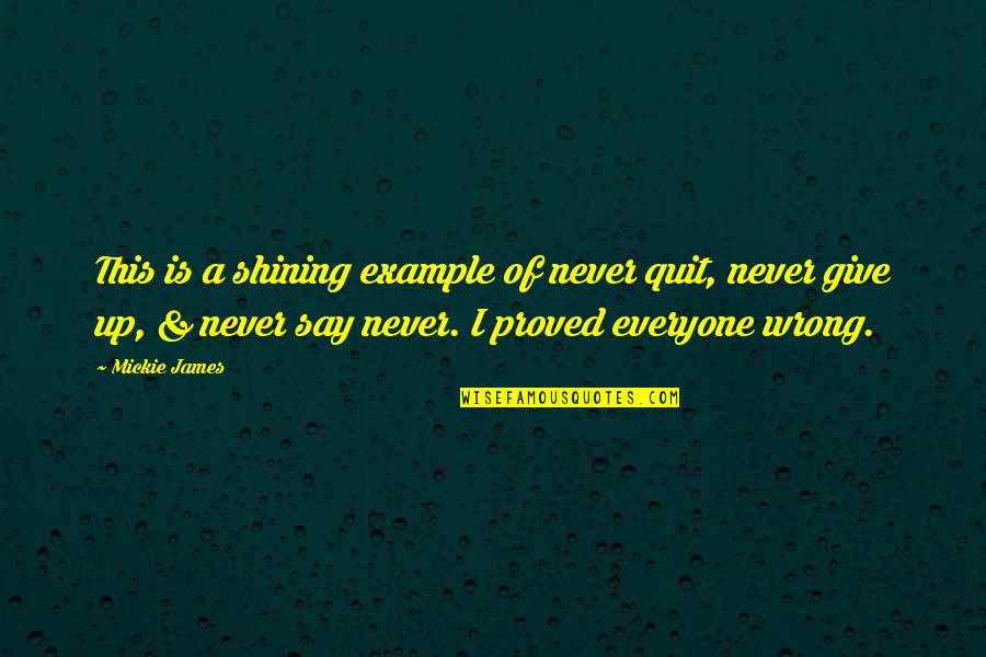 Most Famous Real Housewives Quotes By Mickie James: This is a shining example of never quit,