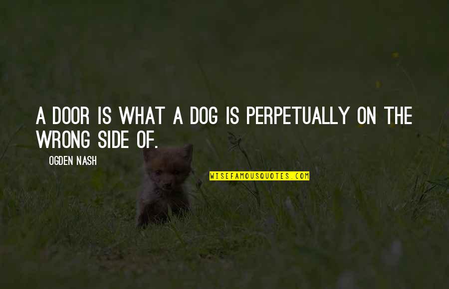 Most Hilarious Friends Quotes By Ogden Nash: A door is what a dog is perpetually