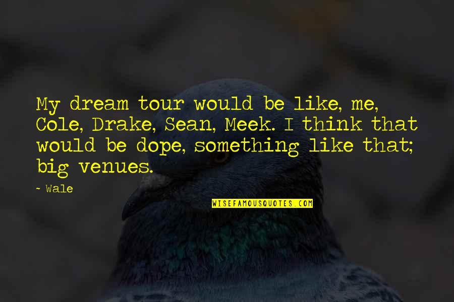Most Impactful Love Quotes By Wale: My dream tour would be like, me, Cole,