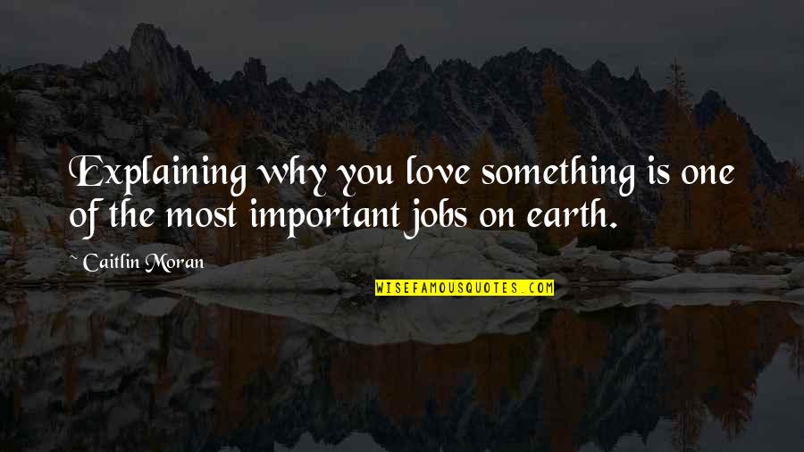 Most Important Love Quotes By Caitlin Moran: Explaining why you love something is one of