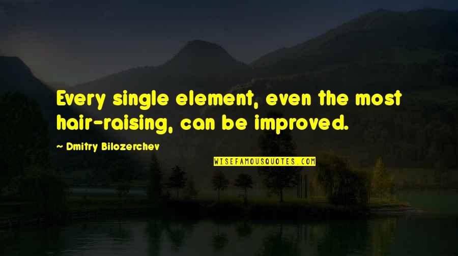 Most Improved Quotes By Dmitry Bilozerchev: Every single element, even the most hair-raising, can