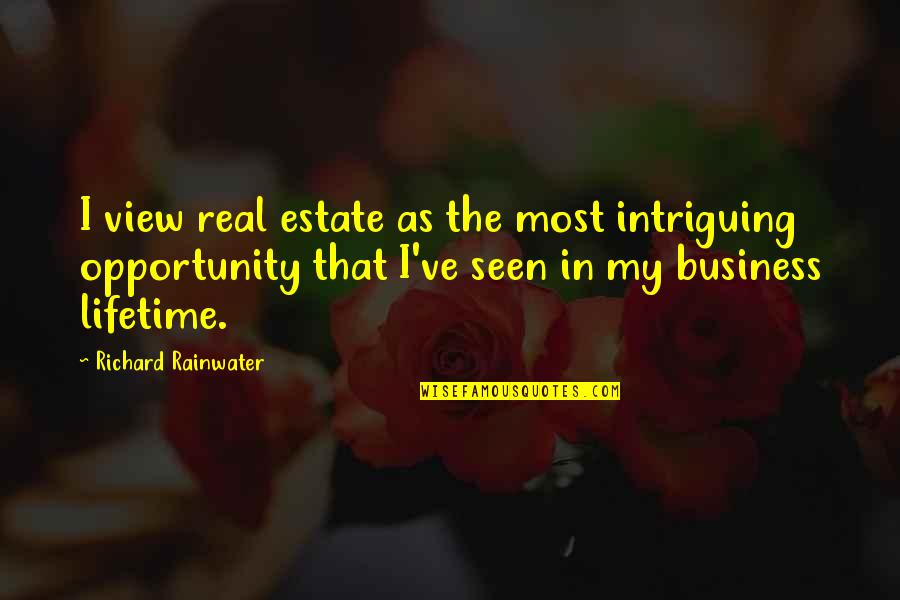 Most Intriguing Quotes By Richard Rainwater: I view real estate as the most intriguing